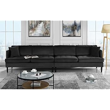 Amazon Com Mid Century Modern Extra Large Velvet Sofa Living