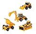 CAT Mini Machine Caterpillar Construction Toy Truck Mini Machine Set of 4, Dump Truck, Bulldozer, Wheel Loader and Excavator Free-Wheeling Vehicle Sand Box Toy Children Cake Toppers Party Favors