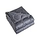 DREAMFLYLIFE Weighted Blanket,Cool Heavy Blanket for Child,Adult | 300TC 100% Cotton with Class Beads (Dark Grey,WB-48x72-15lb)