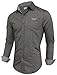 TAM WARE Mens Inner Plaid Oxford Cotton Button Down Dress Shirts TWNEL565S-318S-CHARCOAL-US M