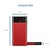 PISEN Portable Charger 10000mAh LED Display Ultra Portable iPhone Charger High Capacity External Battery Charger for iPhone,iPad,Samsung,Nexus and More (Red)