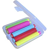 5xLunies Chalk Holder with Storage Hard Case - Blackboard Adjustable Clip Set for Teachers Kids School Office Drawing Board 3.7"x0.6" 5 Bright Color NOT Included Chalk