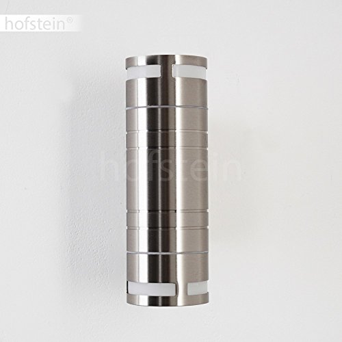 HOFSTEIN Außenwandleuchte Selve, Wandlampe aus Metall/Glas in Edelstahl, Gartenbeleuchtung 2 x GU10, moderne Wandleuchte mit Up&Down-Effekt, IP44, ohne Leuchtmittel – Bild 5
