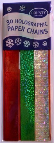 One Pack of 30 Holographic Paper Chains by COUNTY STATIONERY LT