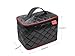 JekLoui Large Travel Makeup Bag – Tall & Quilted Cosmetic Organizer Bag Train Case with Handle On-Top Portable Toiletry Bag