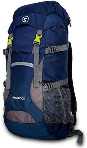 55L Rucksack Hiking Trekking Camping Travel Backpack Outdoor Sport Rucksack Bag for Men and Women with Laptop Compartment 1 Year Warranty STB002 (Navyblue with Grey)