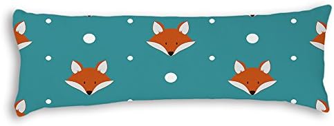 Veronicaca Fox Head Pattern Custom Cotton Body Pillow Covers Pillow Cases 20"x54"