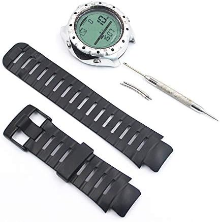 LZSUS SUUNTO X-Lander Metal Buckle Silicone Wrist Strap(Black) (Color : Black)