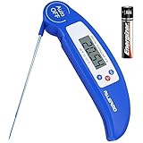 Instant Read Digital Meat Thermometer - Ultra Fast Electronic BBQ and Kitchen Food Thermometer with long probe for Cooking, Grill, Smoker, Candy - Battery Included