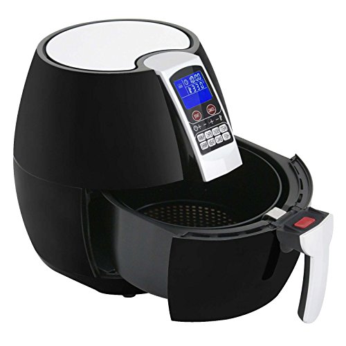 Click Here to See More Images Perfect Multi Function 1500 Watts Electric Air Fryer Oil Less with LCD Digital Display | Smart Programs with Automatic Manual Timer Temperature Controls 3.2 QT | For Frying Baking Roasting & Grilling