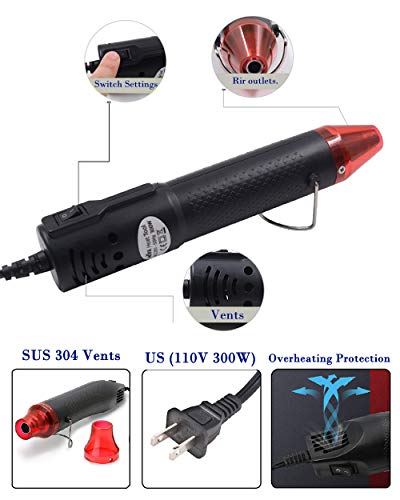 C&KTool 300W Hot Air Gun Multi Function Electrical Heat Tool for DIY Drying Clay Candle Heat Shrinkable Tube