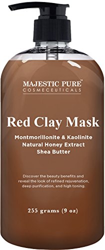 Majestic pure red clay mask in cole flower honey, powerful facial…