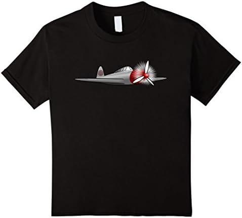 Kids Fighter Plane Pilot T-shirt Men Women Kids Boys Girls 6 Black
