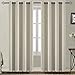 Yakamok Thermal Insulated blackout curtains for bedroom - Energy Efficient Rod Pocket Drapes for Living Room(W52 x L36,Cream，2 Panels)