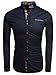 Coofandy Men's Fashion Slim Fit Dress Shirt Casual Shirt 01-dark Blue Large