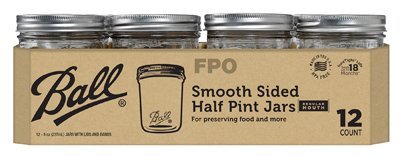 Jarden Home Brands 1440060801 Ball RM Smooth Sided (8oz) Half-Pint 1/12 - Quantity 1