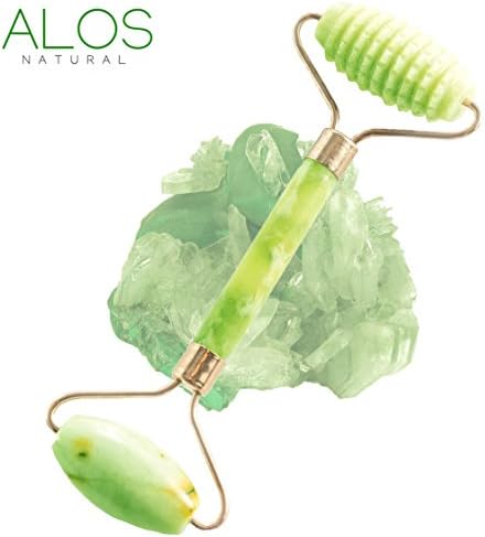 Jade Roller Chi Himalayan Premium Anti Aging, Massaging and Face Slimming Massager - Smooth and Jagged Double Sided Roller by Alos