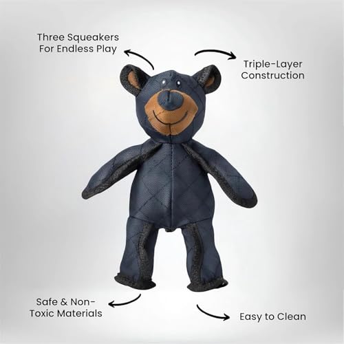 Unbreaka Bear 2.0, Jouet pour Chien 25 cm ,Jouets pour Chiens, Jouets Interactifs pour Chiens, Jouet pour Chien Ours Indestructible, Peluche pour Chien Toutes Tailles et Tous Âges, Emballage boîte (A)