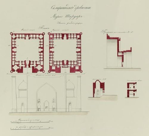 Amazon Com Photo Shir Dar Madrasa Mosque Plans Sketch