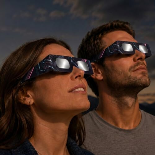 2/6/12er-Pack, Sonnenfinsternis-Brillen, 45 mm Rahmenhöhe, passen über Korrekturbrillen, EN ISO 12312-2:2015 getestet, CE-gekennzeichnet für sichere direkte Sonnenbeobachtung