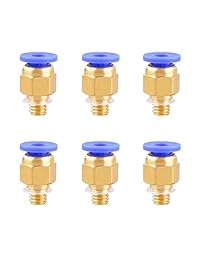 Aikeer Tubo de teflón, 3 piezas PTFE tubo de teflón (6.6 foot) con 6pcs PC4 M6 herrajes para impresora 3d filamento de (6.6 foot ID 13.1 foot od)