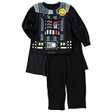 Star Wars Boys Poly Pajamas with Cape (8, Black Darth Vader Costume)
