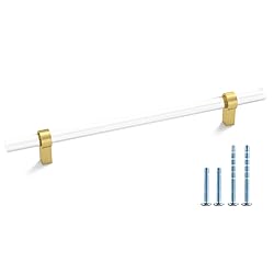 Peaha 10 Pack Acrylic Drawer Pulls Brushed Brass