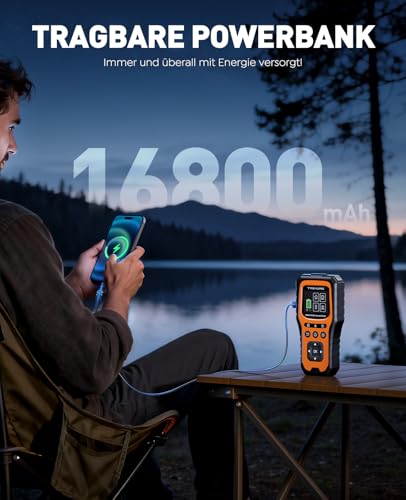 TREKURE 7000 A Jump Starter Power Bank Car with Battery Tester & OBD2 Diagnostic Device - 12 V Car Jump Starter for Petrol & Diesel up to 10.0 L, LED Light, Emergency Tool for Cars