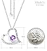 February Birthstone Natural Amethyst Gemstone Necklace Women Birthday Gifts Mom Wife I Love You to the Moon and Back Necklace Sterling Silver