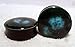 Pair - Emerald Falls Glass Essential Oil Ear Plugs Organic Handmade Ceramic double-flared body jewelry