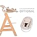 hauck Alpha+ Grow Along Solid Beechwood Highchair with Adjustable Seat, 5 Point Safety Harness, and Bumper Bar for Infants and Toddlers, Natural