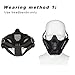 Outry Half Face Mask - One Size Fits Most - Lower Face Protective Mask for Airsoft/Paintball/BB Gun/CS Game/Hunting/Shooting (Black - TPE & Steel)
