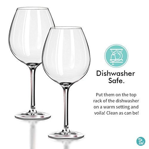 Unbreakable Red Wine/Pinot Noir glasses - 100% Tritan Dishwasher-safe, shatterproof plastic wine glasses - Smooth Rims -Set of 4 (22oz Stemmed Red) by TaZa - Thumbnail 4