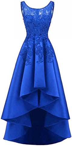 LOVING HOUSE Women's Beading Lace Wedding Party Dress Hi-lo Satin Prom Dress Evening Gowns Formal P019