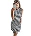 Mansy Women's Summer Sleeveless Stripe Hooded dress