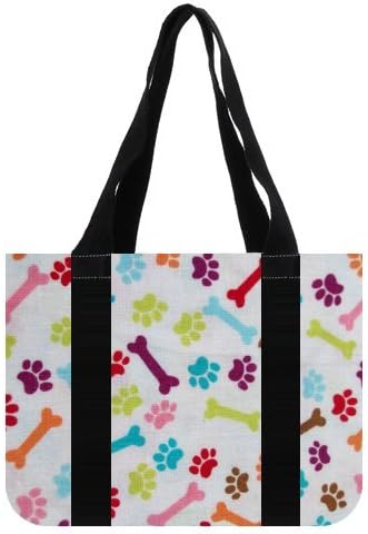 Custom Dog Paw Prints Tote Bag Canvas 