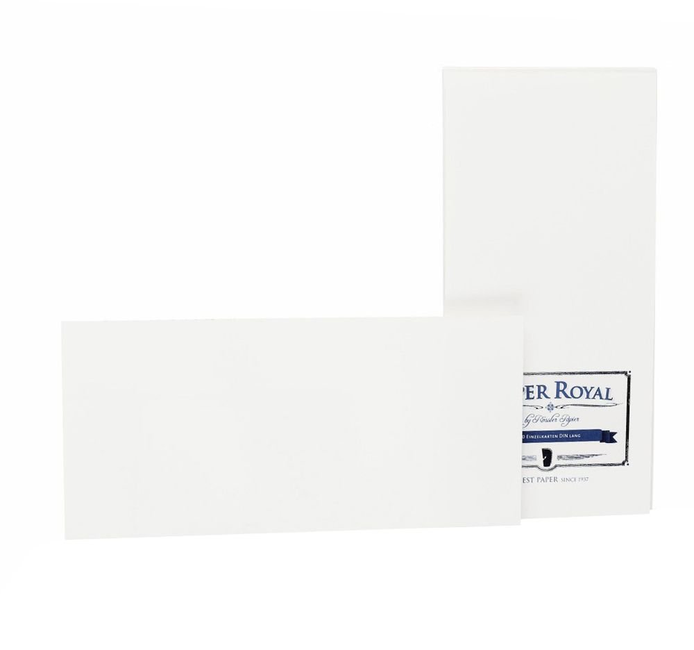 Rössler 2051831009 DL Royal Laid Paper with Pack of Card - White