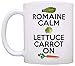 ThisWear Cooking Gifts Romain Calm Lettuce Carrot On Keep Calm Vegan Gift 11oz Ceramic Coffee Mug