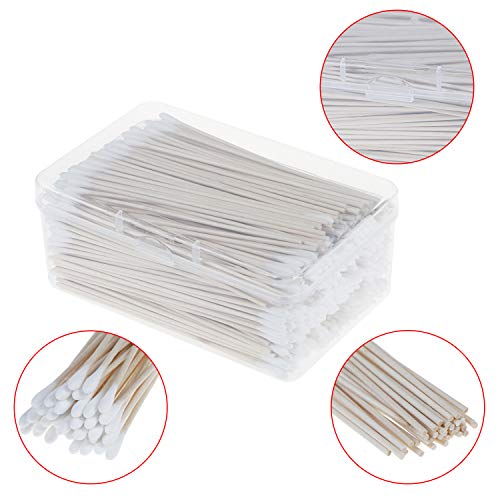 400 Packs Cotton Swabs Gun Cleaning Swabs 6 Inch Wooden Long Makeup Cotton Swabs Single Tip Cleaning Swabs Firearm Cleaning with Storage Case for Jewelry Ear Cleanings