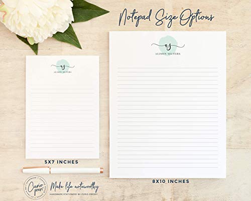 Amazon Com Delicate Monogram Notepad Personalized Girls Womens Cute Pretty Dot Logo Monogram Stationery Customized Elegant Dot Stationary Pad Handmade