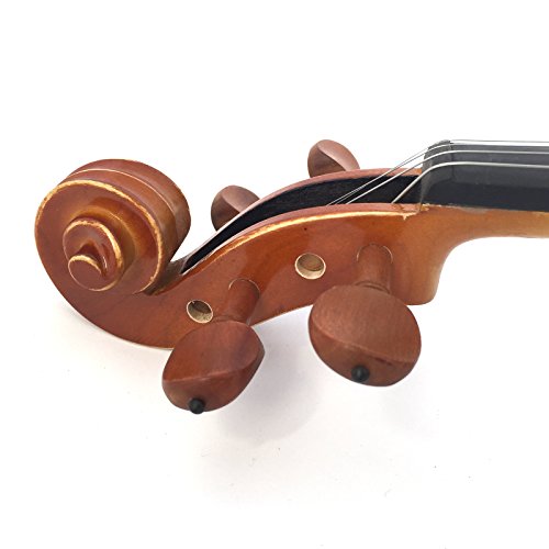 Kinglos 4/4 Flower Carved Ebony Fitted Solid Wood Violin Kit with Case, Shoulder Rest, Bow, Rosin, Extra Bridge and Strings Full Size (DH003)