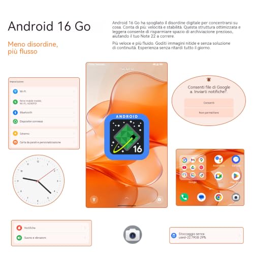 Ulefone Armor Note 22 Smartphone Offerta Android 16, 20GB+32GB/2TB TF Cellulari Octa-Core, 5.0", 4G Dual SIM Telefono Cellulare Offerta, WiFi 5G/3.5mm/ Face ID/3 Slot Eer Carte/3 Anni di Garanzia