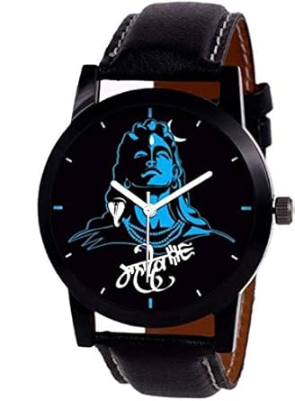 Harmi Stylish Black Leather Strap ~ MAHADEV ~ Printed Watch for Boys and Girls Watch - for Men & Women