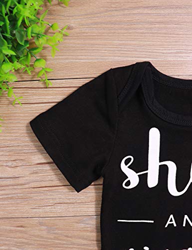 image for TUEMOS Newborn Baby Boy Girl Clothes Funny Letter Onesies Bodysuit Rom