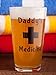 Daddy's Medicine Beer Glass | Funny Gifts for Men | Cool Present for Dad on Fathers Day, Valentines Day, Christmas, Birthday | 16 oz Pint Glass for Daddy, Grandpa, Brother, Boyfriend, Husband, Stepdad