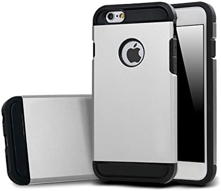 iPhone 6 Case, Slim Colorful Sleek Armor Dual Layer Shock Proof Air Cushion Protective Phone Cover for 4.7” Apple iPhone 6 (2014) &amp; iPhone 6s (2015) - Satin Silver