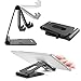 Skomet Foldable Aluminum Phone and Tablet Stand, Holder, Dock for iPhone, iPad, Samsung, Tablet and All Smartphone Devices - with Dual Adjustable Panels (Black)