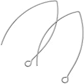 50pcs Adabele 316 Grade Surgical Stainless Steel Hypoallergenic Marquise Earring Hooks 45mm Long V Shape Ear Wire (Wire 0.7mm/21 Gauge) for Earrings Making SEF247