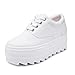 PP FASHION Women's Wedges Canvas Shoes Lace Up Fashion Platform Sneakers