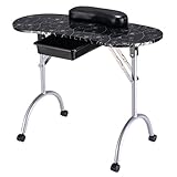 Giantex Portable Manicure Nail Table Station Desk Spa Beauty Salon Equipment
